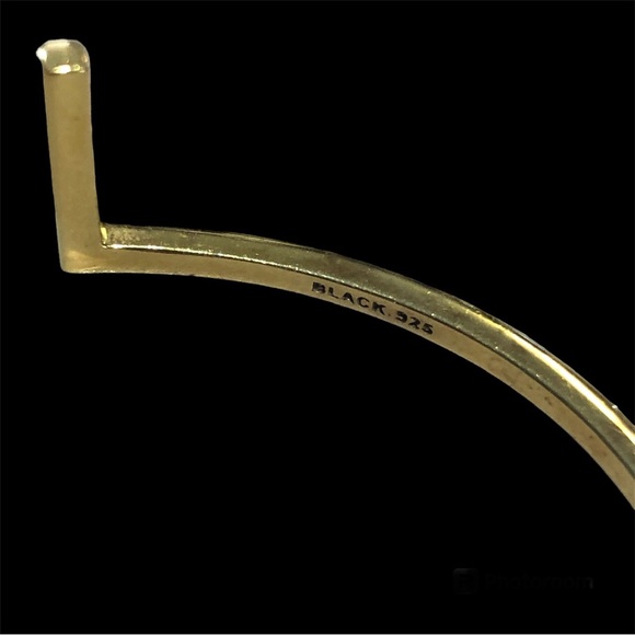 Maria Black Gold over Sterling Double Finger Ring & Cuff Bracelet Set - Picture 5 of 10